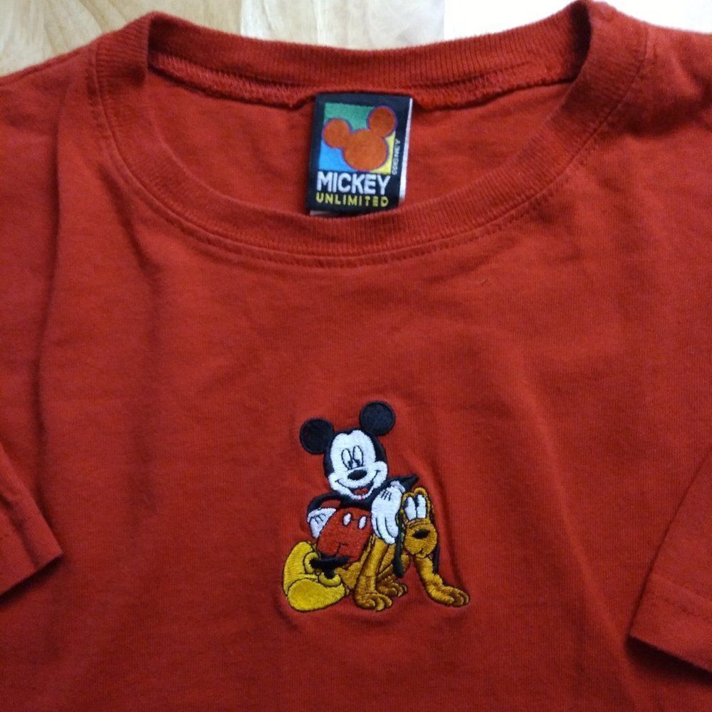 Vintage Mickey Unlimited Mickey Mouse And Goofy Embroidered T-Shirt